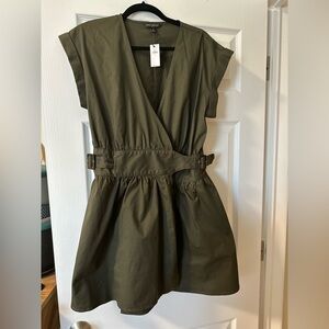 Banana Republic Army Green Midi Dress, Size S, Never Worn, New W/Tags